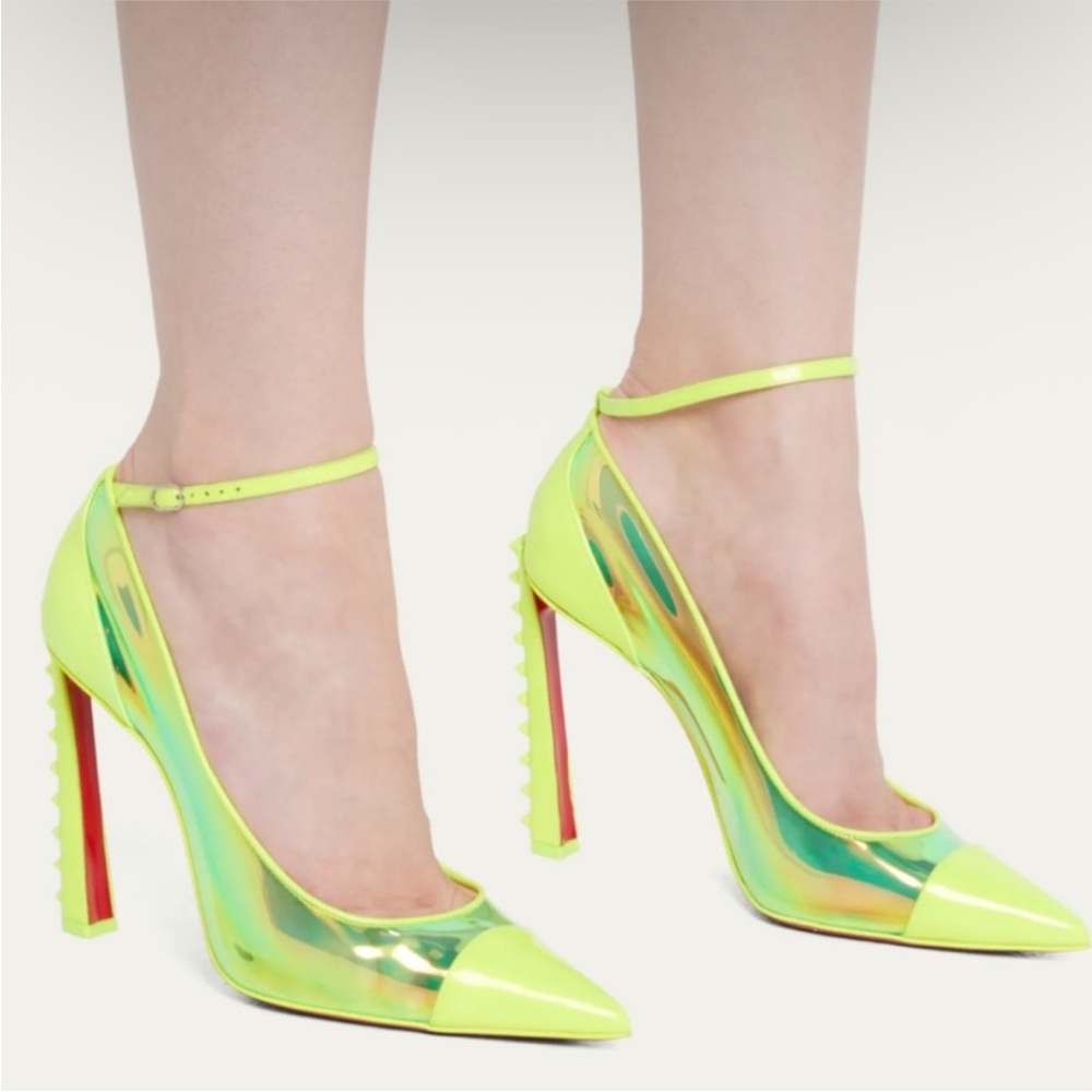 Christian Louboutin Condorapik PVC
NWT Debout Iridescent heels
RETAIL 1,045